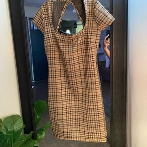 Brown and black dress